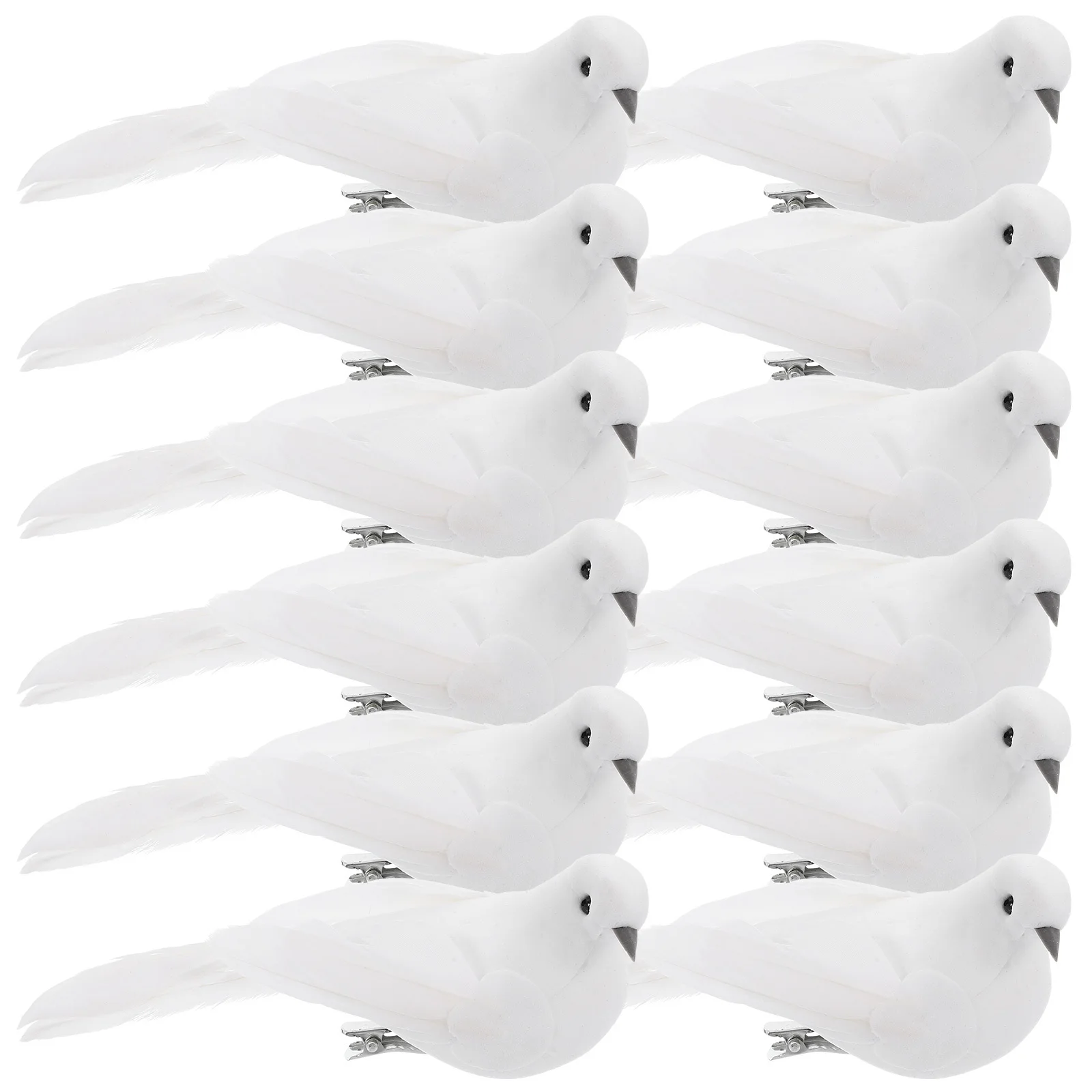 

12Pcs Artificial Pigeon Statues Lifelike Decorative Birds Home Wedding Garden Outdoor Ornament Wintry Bird Decorations