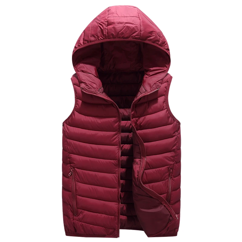 

Women's Loose Winter Vest Solid Hooded Zipper Pockets Ladies Coats Sleeveless Jackets Waistcoat for Female Fashion JJ952