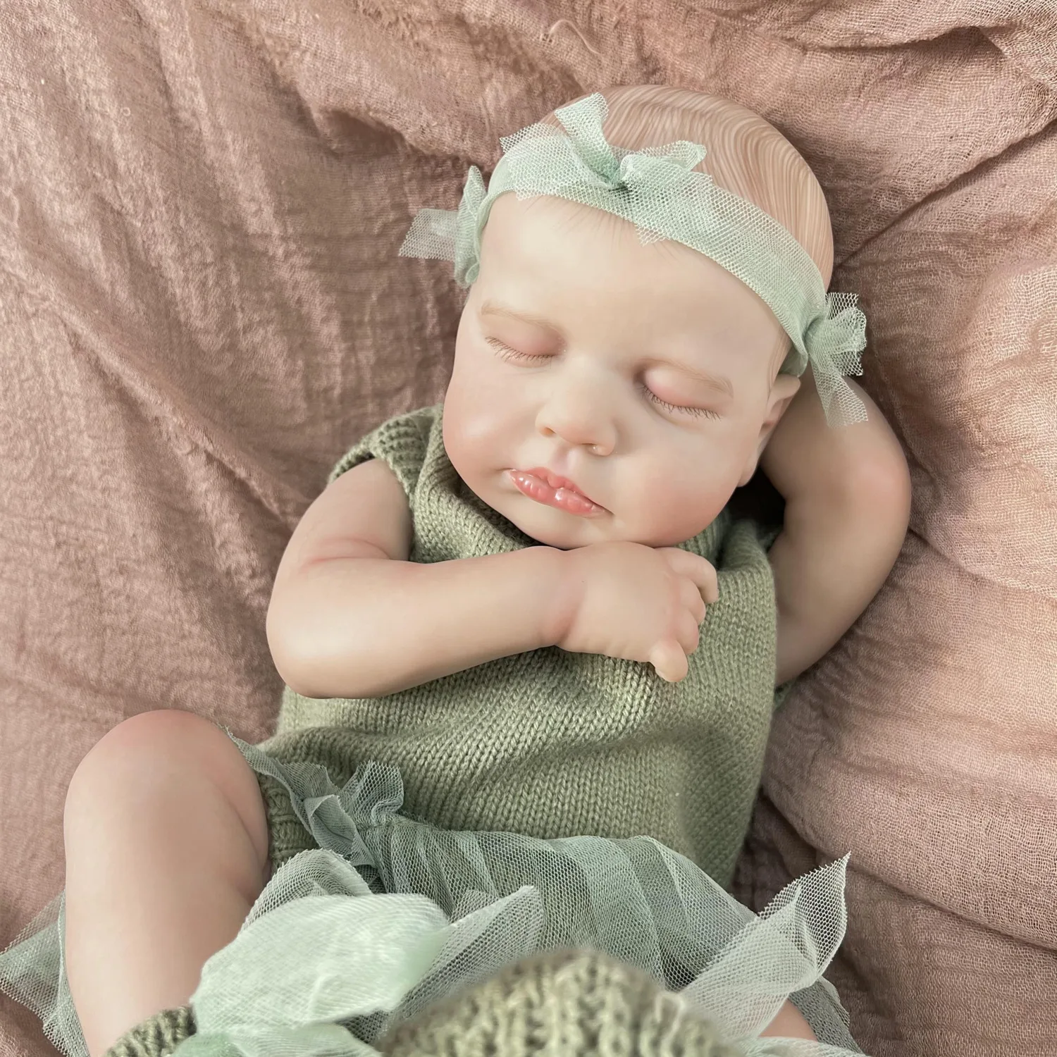 

Кукла BZDOLL 48 см (19 дюймов) «Спящий реборн», реалистичная, с 3D-эффектом кожи, тканевым телом, модный подарок на день рождения