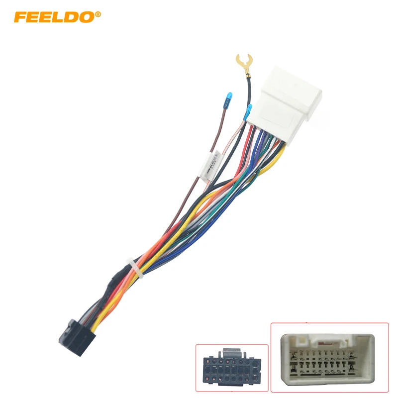 

FEELDO Car Sterei Radio 16PIN Adaptor Wiring Harness For Mitsubishi Lancer-ex ASX Power Calbe Wire Head Unit Harness #HQ6272