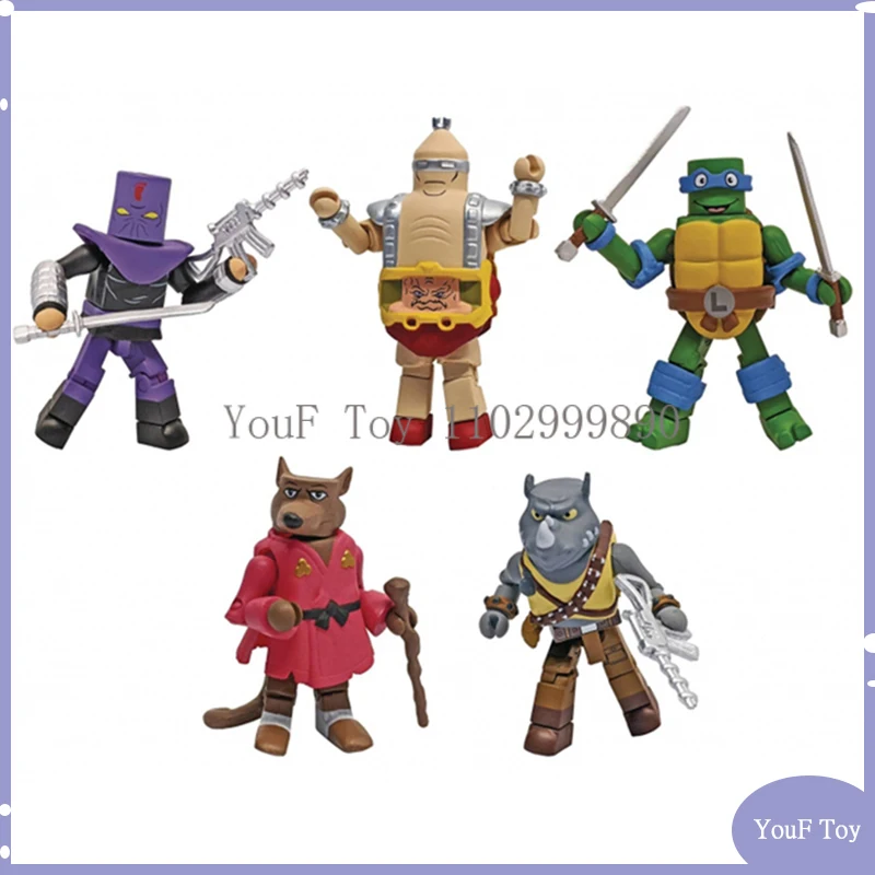 

In Stock Dst Minimates Splinter Foot Soldier Journalist Rocksteady Bebop Anime Action Figure Statue Model Doll Kid Toy Gifts