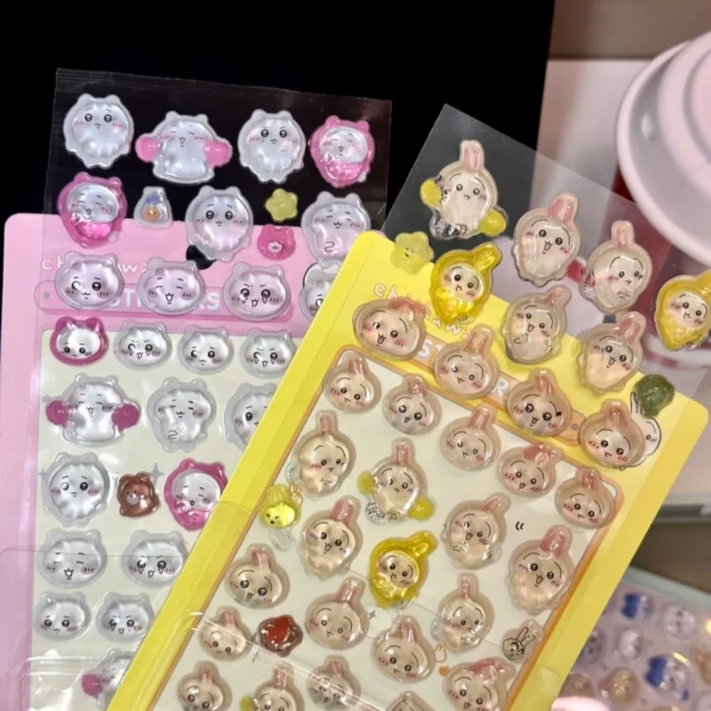 

Cute Chiikawa 3D Crystal Embossed Stickers DIY Decor Decals Student Journal Scrapbook Art Craft Ornament Stationery Gift Toys