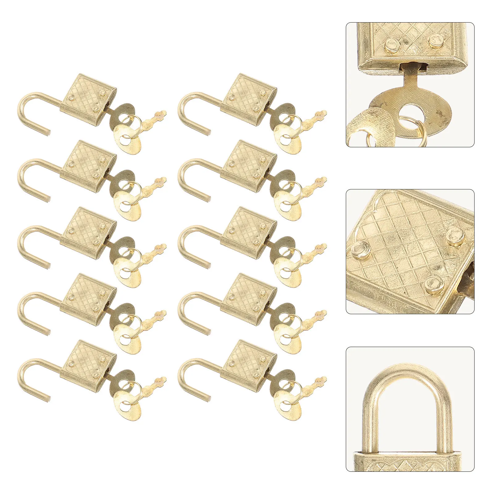 

10Pcs Zinc Alloy Padlocks Sturdy Small Padlock for Household Cabinet Drawer Bag Notebook Case Security Compact Easy Carry