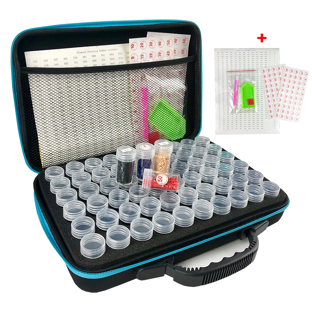 

15/30/60/120 Bottles 5d Diamond Painting Accessories tools Storage Box Carry Case diamant painting tools Container Bag