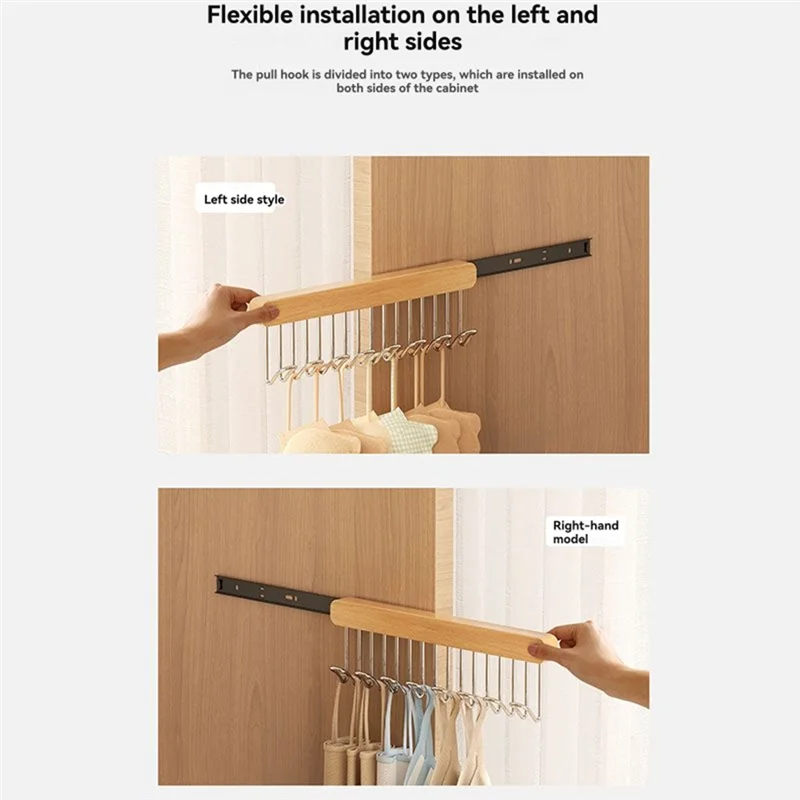 

ABUG-Clothes Storage Hanger Multifunctional Wooden Belt Hanger Tie Holder Beanie Bra Closet Supplies