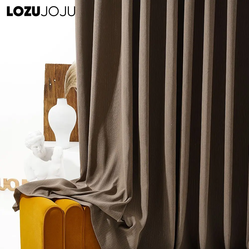 

LOZUJOJU Modern Thick Blackout Curtains For Living Room Bedroom Solid Curtains For The Room Window Treatments Drapes