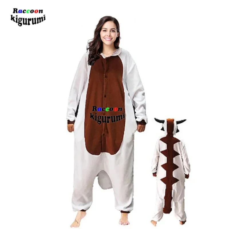 Новый Appa Косплей Супер Большой Аниме Корова Фильм Мультфильм Пижамы Мужской Животный Взрослый Рождество Последний Airbender Комбинезоны Кигуруми