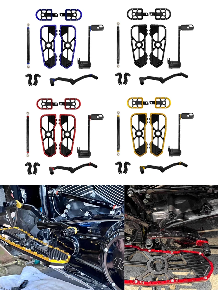Motorfiets vloerplanken voetsteun schakelhendel remhendel sets bestuurder passagier voetsteun voor Harley Touring Road Street Glide 08-25 - afbeelding 2