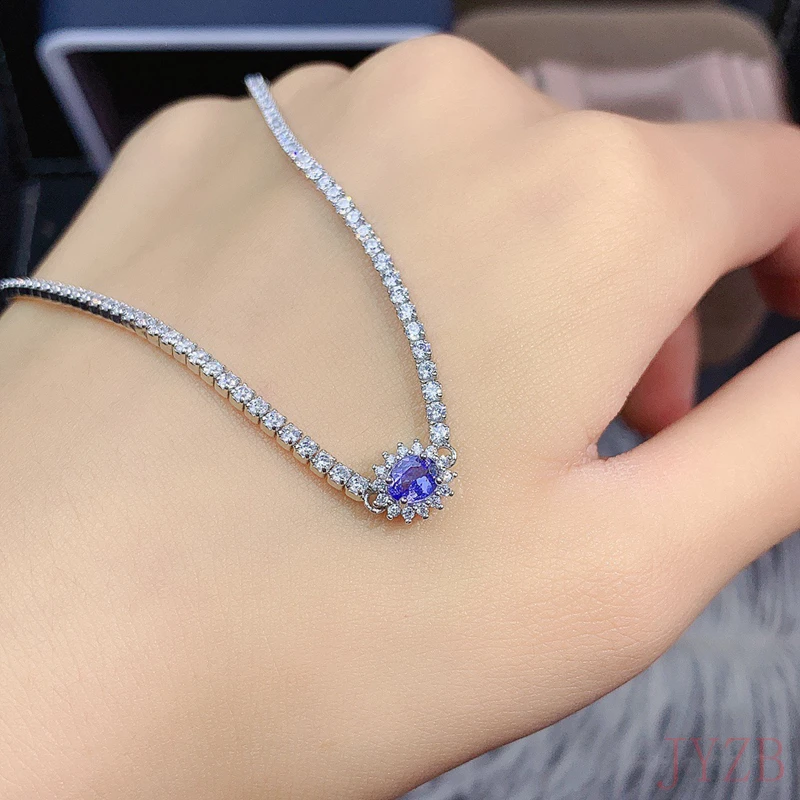 100% natural high quality Tanzanite bracelet S925 Sterling silver Fine fashion charming jewelry for women free shipping