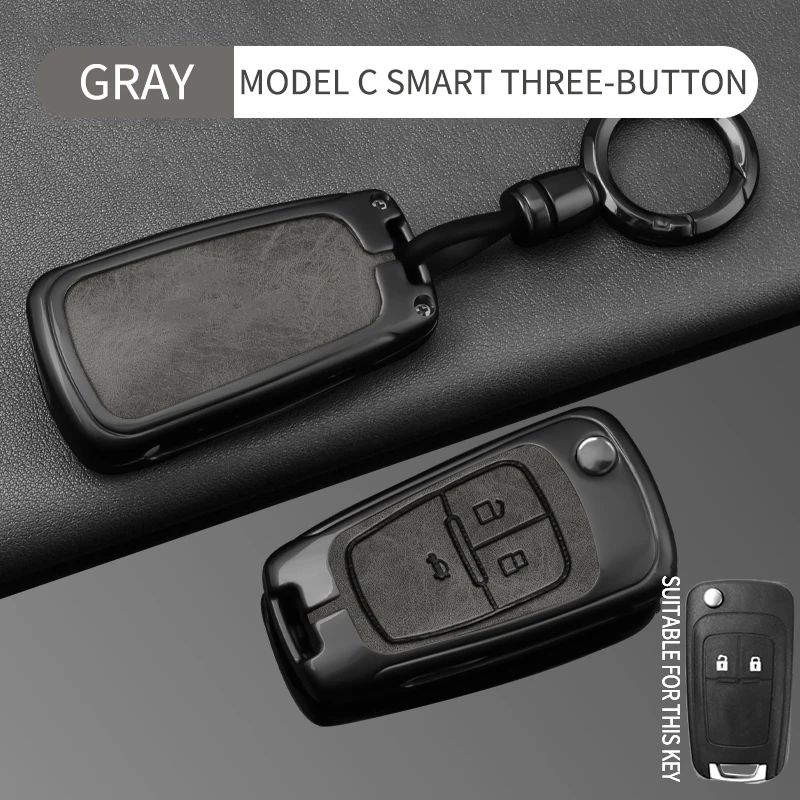 Leder-Autoschlüsselhülle, vollständige Abdeckung für Buick Chevrolet Cruze Opel Vauxhall Astra J Corsa Insignia Mokka Encore Zubehör – Detail 9