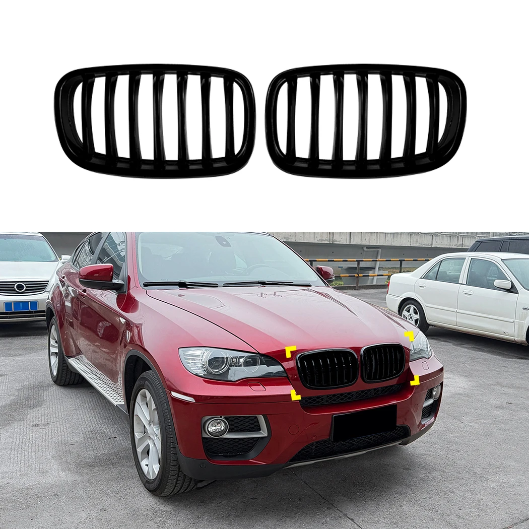 Front Grille Grills Gloss Black For BMW X5 E70 X6 E71 2006 2007 2008 2009 2010 2011 2012 2013 Front Racing Grille Accessories