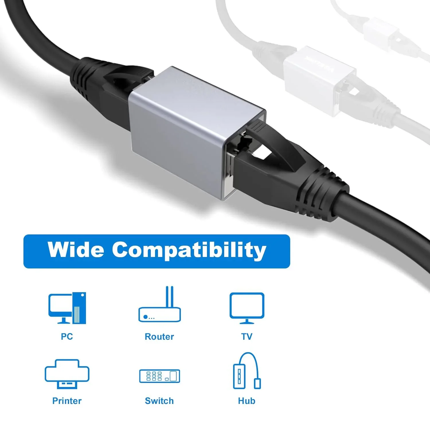 Ethernet-Kabel-Verlängerer, RJ45 Cat 5 Cat 6 Cat6a Cat 7 Cat 8 Koppler, Verlängerungsstecker - Ethernet-Koppler Buchse auf Buchse – Detail 3