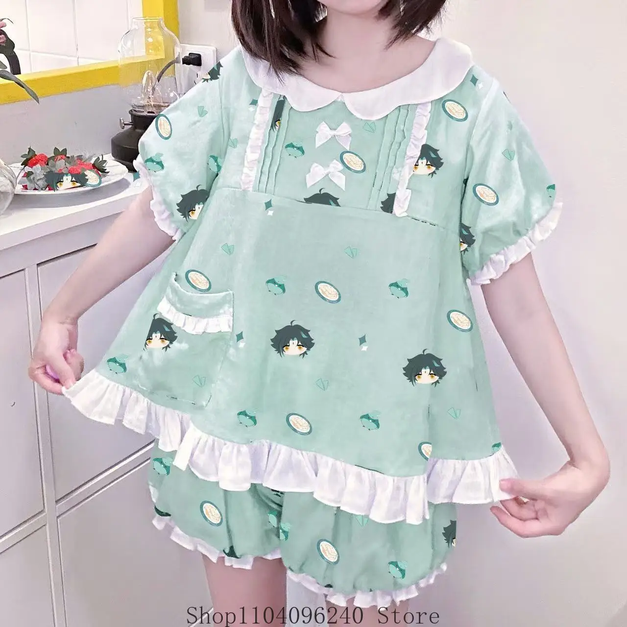 

Костюм для косплея Xiao из Genshin Impact: летняя пижама, футболка, шорты, комплект для мужчин и женщин, подарок для фанатов и студентов