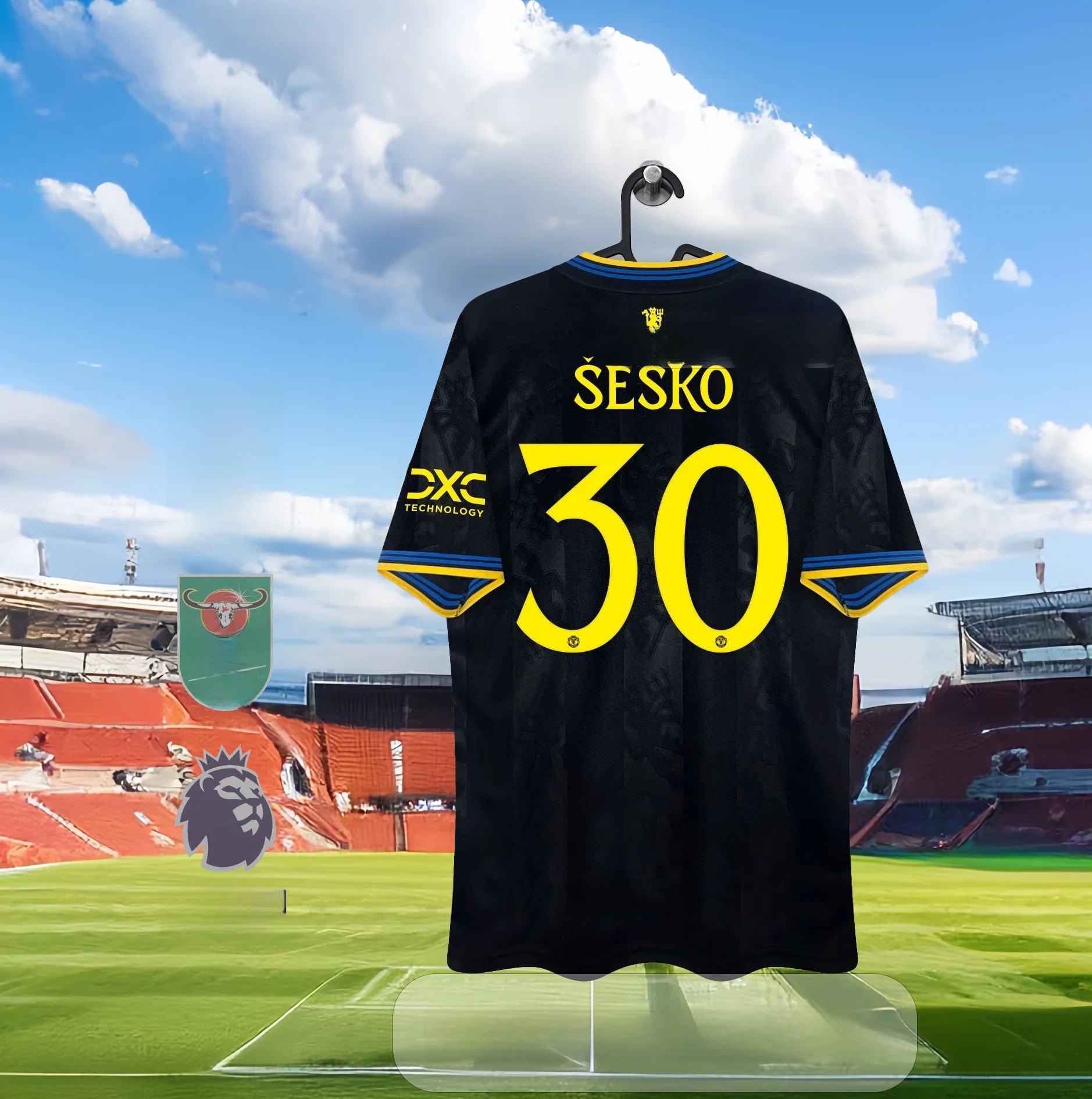 マンチェスター・ユナイテッド-2025-アウェイキット-半袖サッカーユニフォーム-ポリエステル繊維-速乾性-カスタマイズ対応-ユニセックス-スポーツウェア