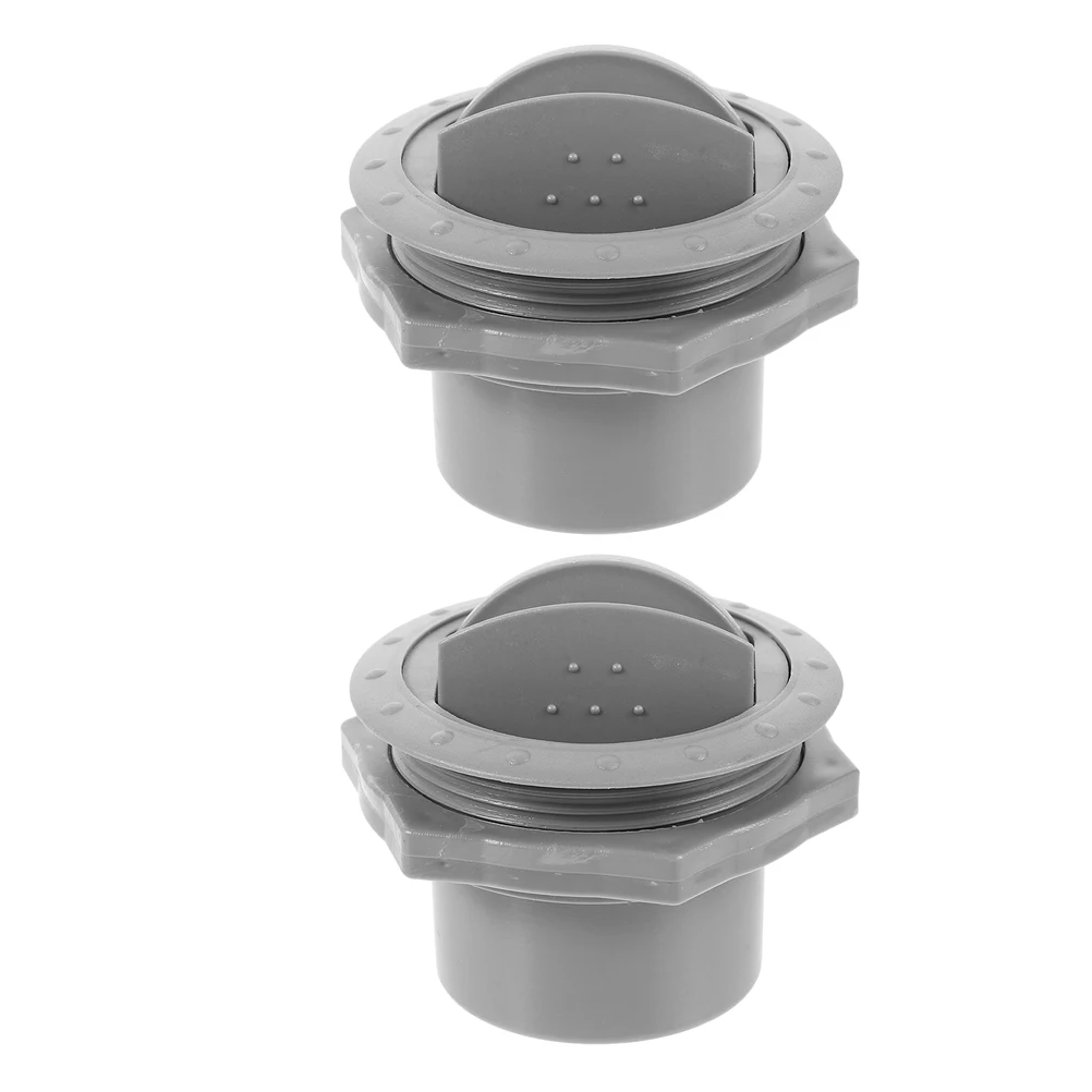 

2pcs Car Cover Round Adjustable RV Bus Outlet Easy Install Steel Hose Clamp Grey Deflector 3inch for Camping