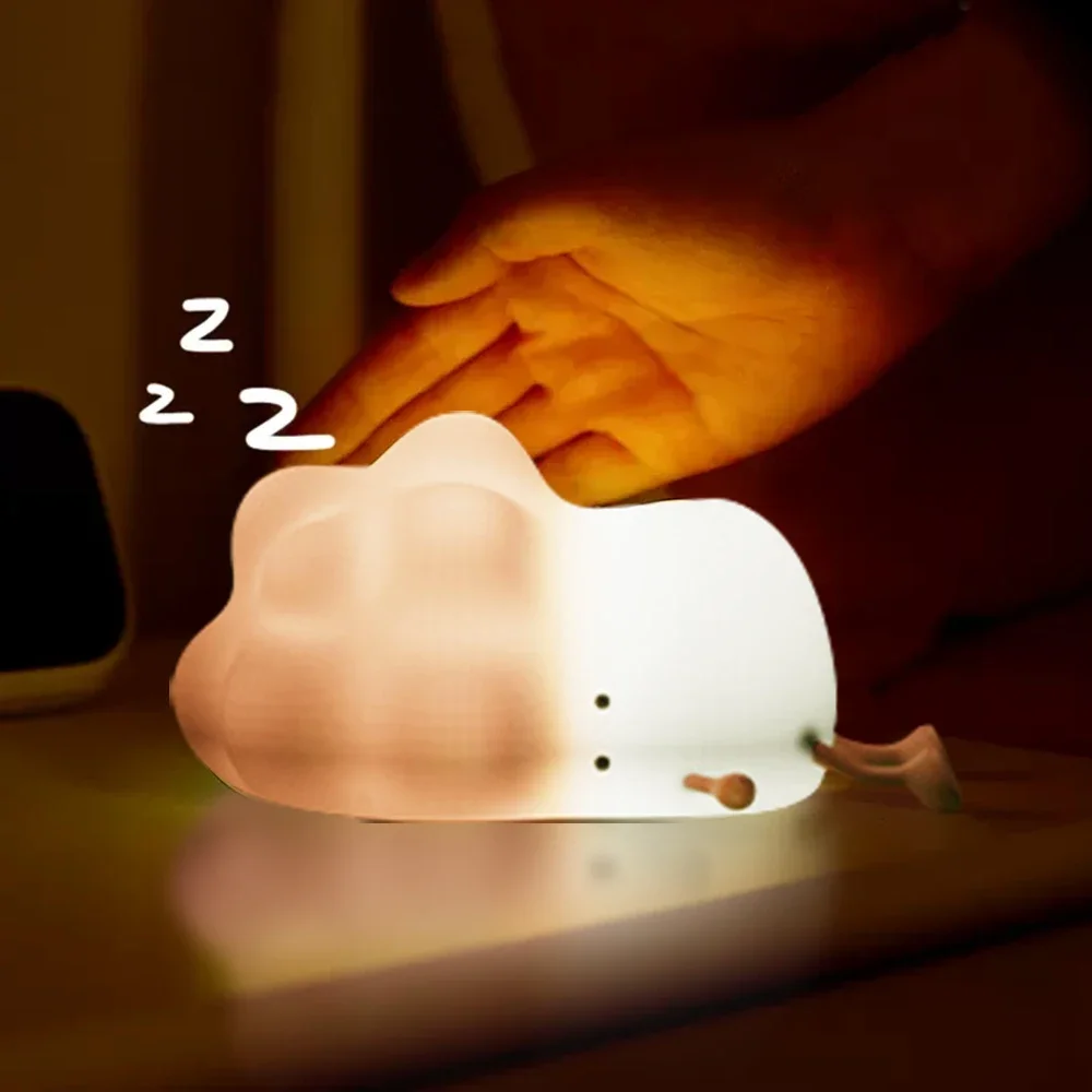 Cute Night Light Led Nightlight Rechargeable Silicone Duck Lamp Holiday Gift Sleeping Creative Bedroom Desktop Decor Lamp