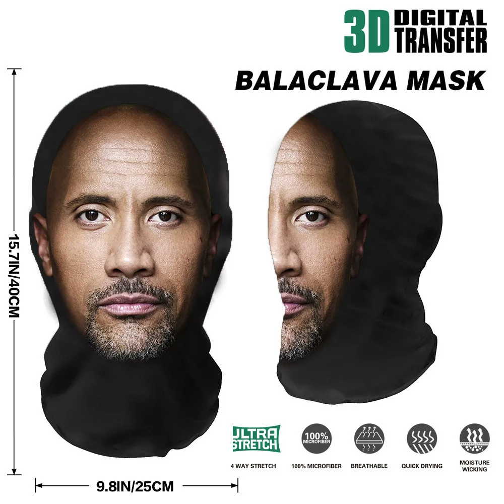 

WWE The Rock Маска для лица Полное покрытие Балаклава с 3D принтом Костюм Вечеринка
