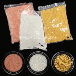 50G High Quality 0.8-3mm 4 Colors Alloy Round Caviar Beads Metal Ball Nail Art Rhinestones Gem Charms Manicure DIY Ornaments Set