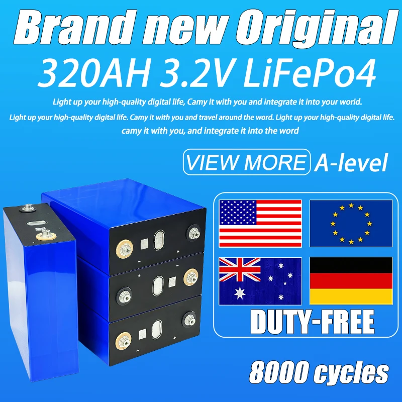 جديد جودة عالية 320Ah 3.2 فولت Lifepo4 بطارية DlY 12 فولت 24 فولت 48 فولت تعمل بالطاقة الشمسية RV التخييم تخزين الطاقة المنزلية بطارية قابلة للشحن #1