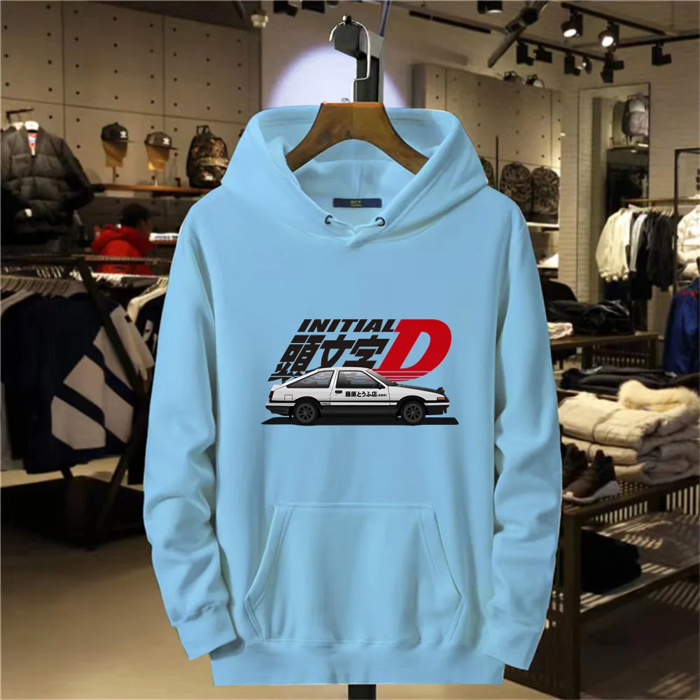 Men\'s Hoodie Autumn/Winter Alphabet Initial D Racing Men\'s Hoodie Casual Hoodie Pullover Men\'s Top Sports Shirt Men\'s