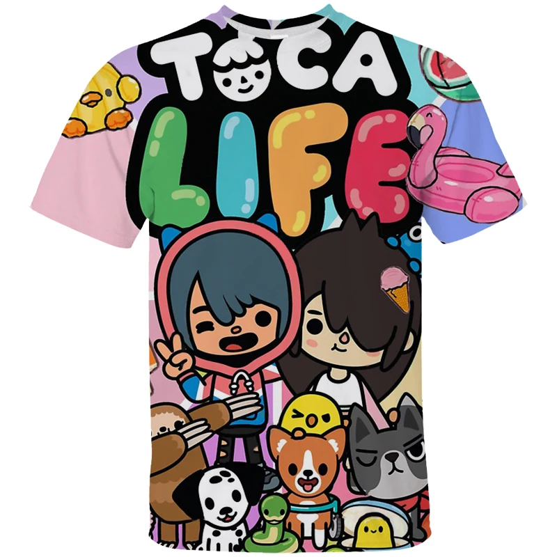 Game Toca Life World Tshirt 3D Anime Toca Boca 3d Print T-shirt Child Fashion Oversized T-shirts Tops Tees Tshirt Clothes