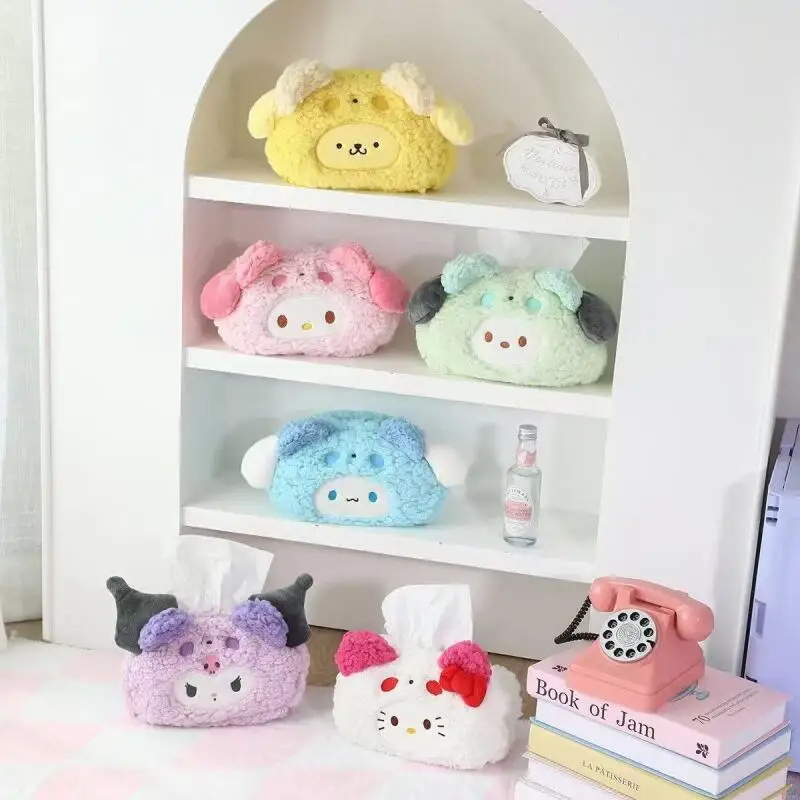 

Набор плюшевых органайзеров Sanrio Hello Kitty и My Melody для автомобиля и дома: диспенсер для салфеток, ящик для бумаг, для спальни, гостиной, кухни