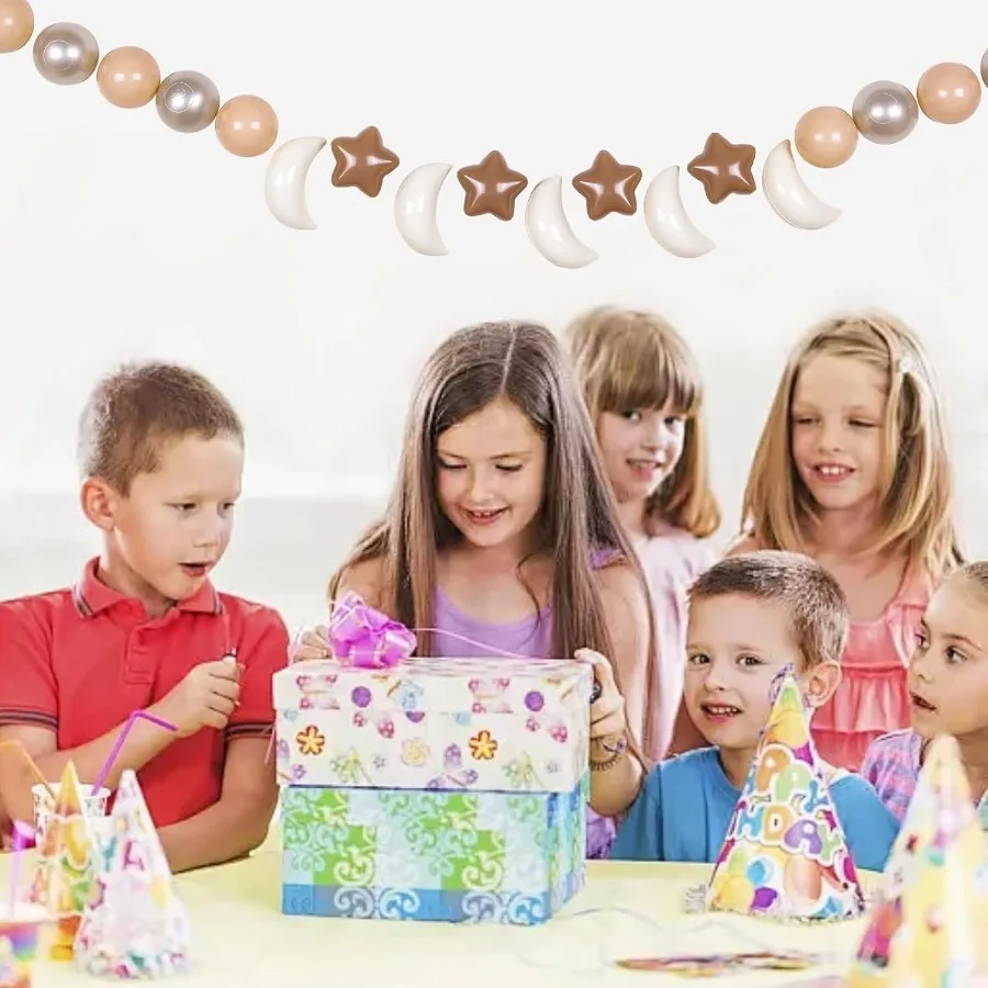 Bällebad, Bälle, Sterne, Mondformen für Kleinkinder, Spielzelt, Baby-Foto-Requisiten für Kinder, Kaffee + Beige, Cremefarben + Perlenfarben, 100 Stück