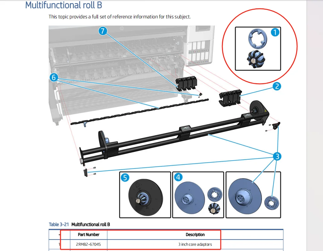 Imagem -05 - Pojan-eixo Hub Rolls Suporte ou 2rm8267045 Adaptador de Núcleo para H-p Designer Jet z6 Pro z9 Pro Peças Plotter 2in Mais 3in