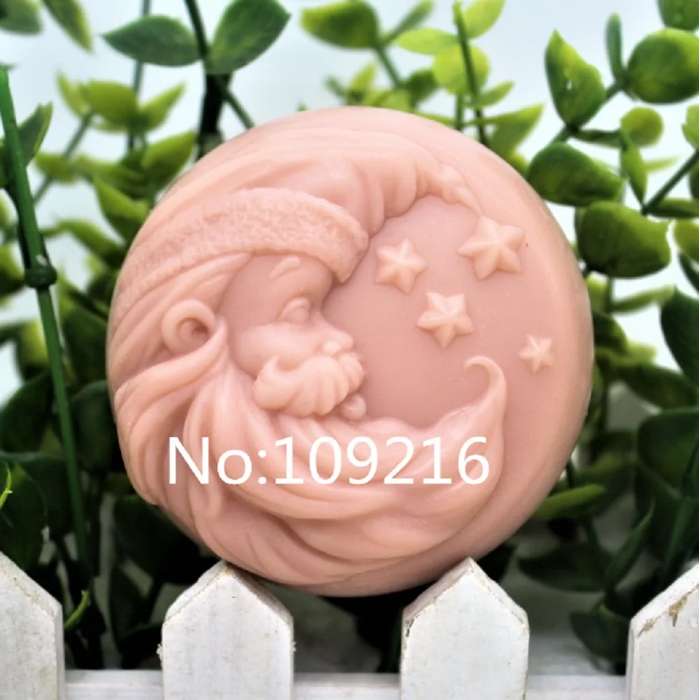 1pcs Santa Claus and Star (zx158) Silicone Handmade Soap Mold Crafts DIY Mould