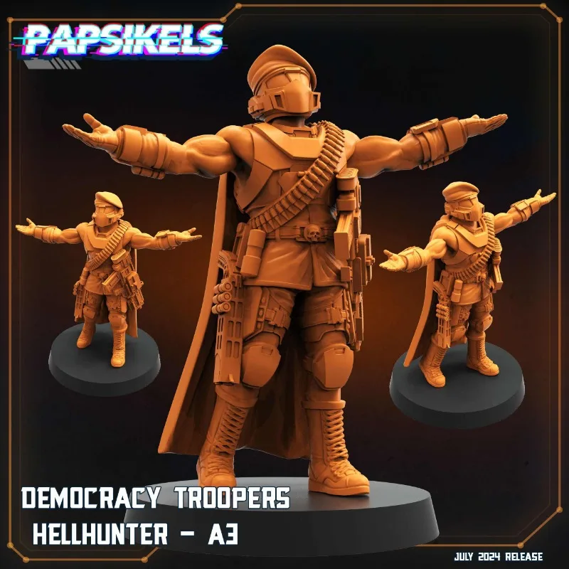 DIY Sci-Fi Democracy Trooper Hellhunter Garage Kit - Hand Paintable ABS Miniature, Collectible Ornament & Game Accessory