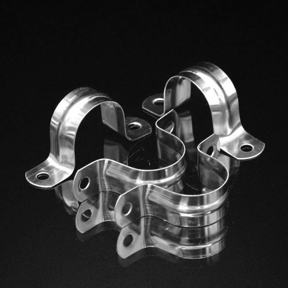 

10Pcs 35mm U-Shape Conduit Clamp Stainless Steel Pipe Holder Bracket for Garden Hose PVC Pipe and Tube Fixing Silver