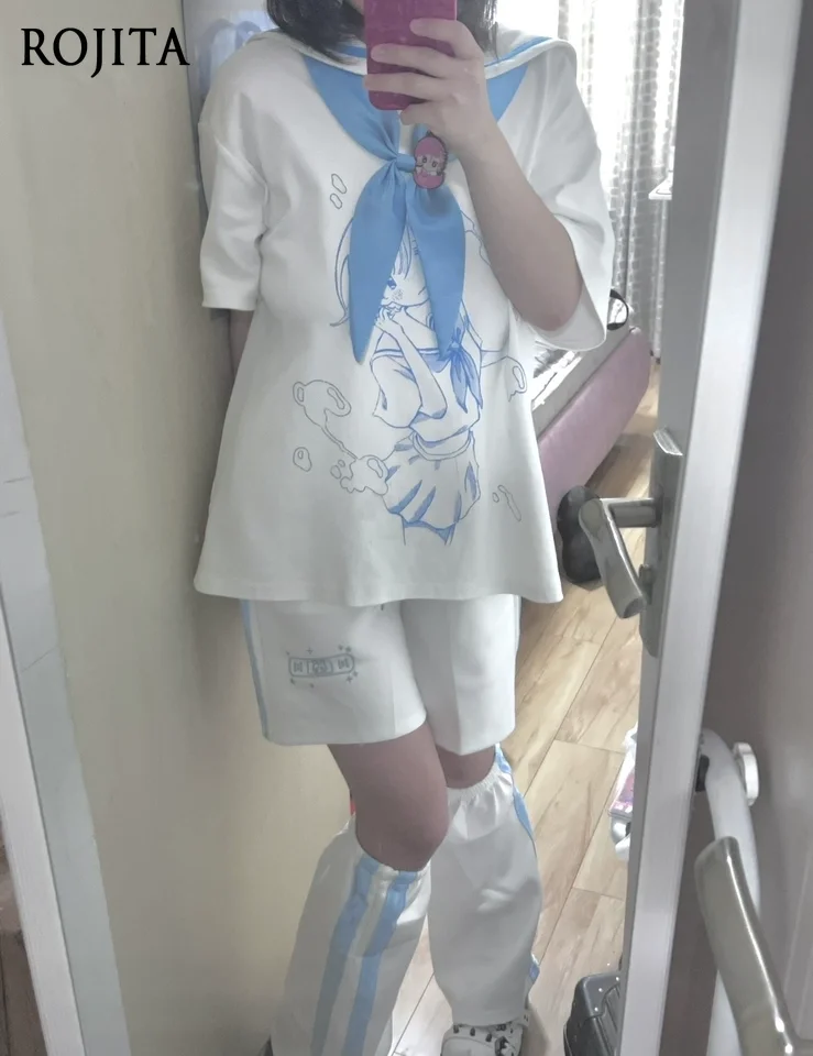 

Womens Shorts Leg Covers Two-tone Angel Medical System Aqua System Anime Cute Style Shorts for Women 2025 Summer New