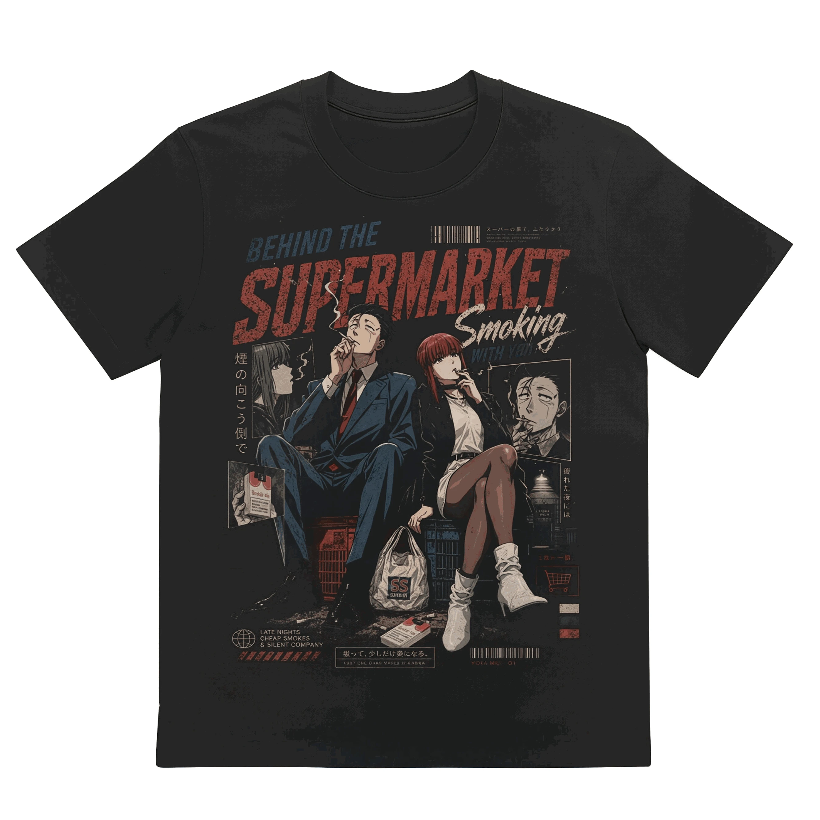 Hot Anima Miss Sasaki Yamada Bedrucktes Baumwoll-T-Shirt Retro Trendiges Lockeres T-Shirt Neues Sommerliches Lässiges Kurzarm-Vintage-Oberteil – Detail 2