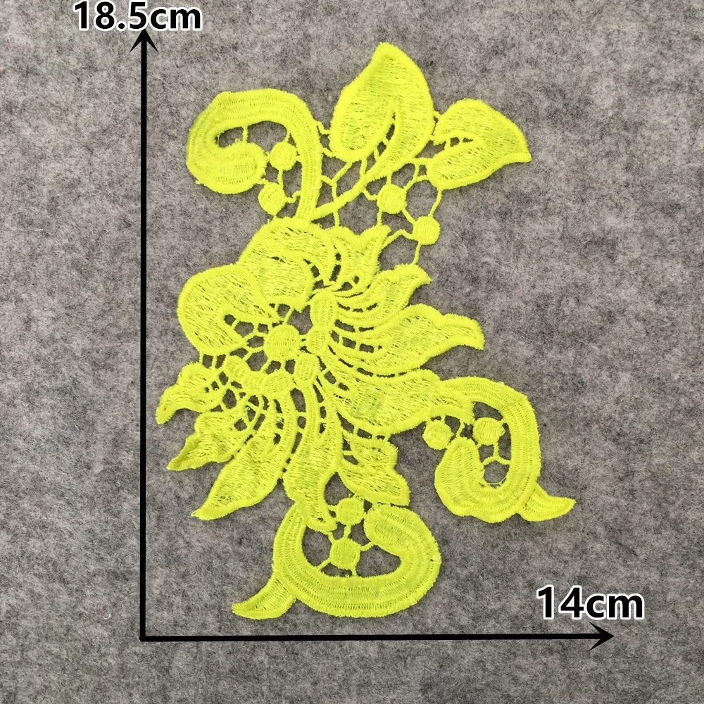 Wholesale sales 1-10 pieces Yellow polyester sewing lace embroidery decal decoration repair clothing accessories accessories