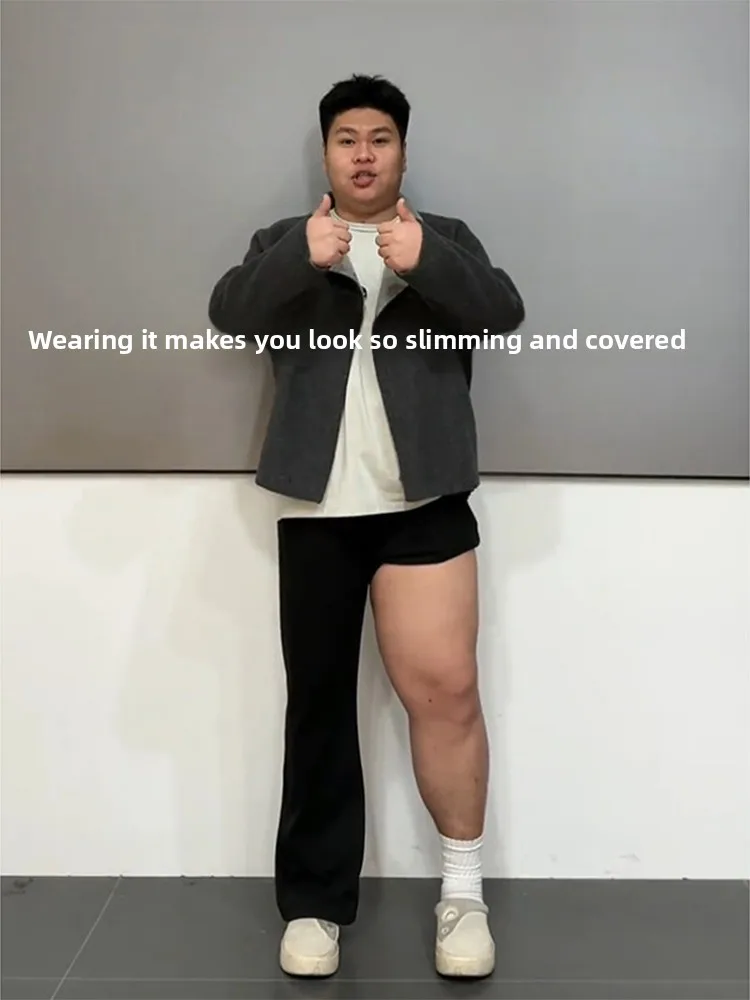 

Bla American Sle Knife Straight Leg Pants Men's Fce Lined Bootcut Trousers for plus Size Men Autumn Winter