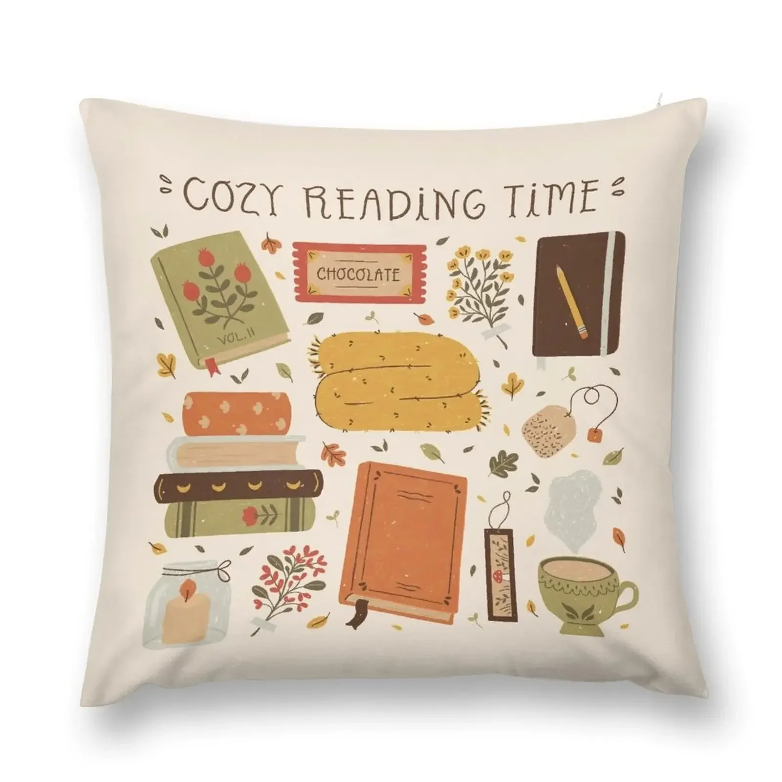 

Cozy Reading Time Throw Pillow Pillow Cases Decorative Anime Christmas Pillow