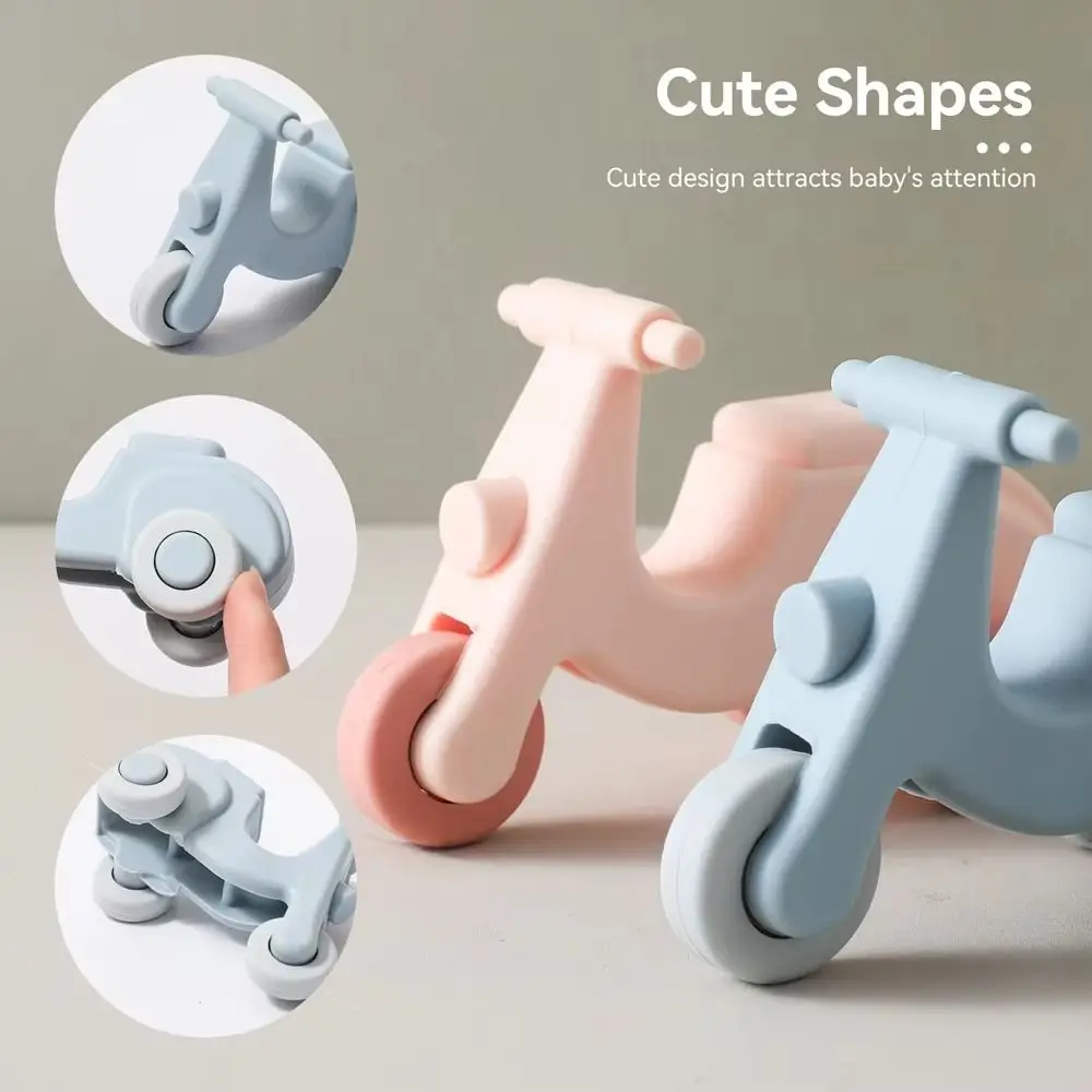 Coche de juguete de silicona multifuncional de dibujos animados para bebé, juguetes educativos sin BPA Montessori, juguetes de dentición suaves de seguridad para bebé