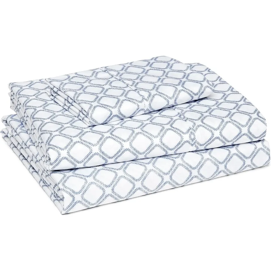 Lightweight Super Soft Easy Care Wrinkle Free Microfiber 3 Piece Bed Sheet Set with 14Inch Deep Pockets for Twin Size Aqua Squa