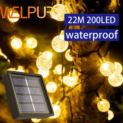 22M 200LED Waterproof Solar Bubble Ball Light Outdoor Crystal Ball String Light 8 Modes Christmas Garden Decor Landscape Light