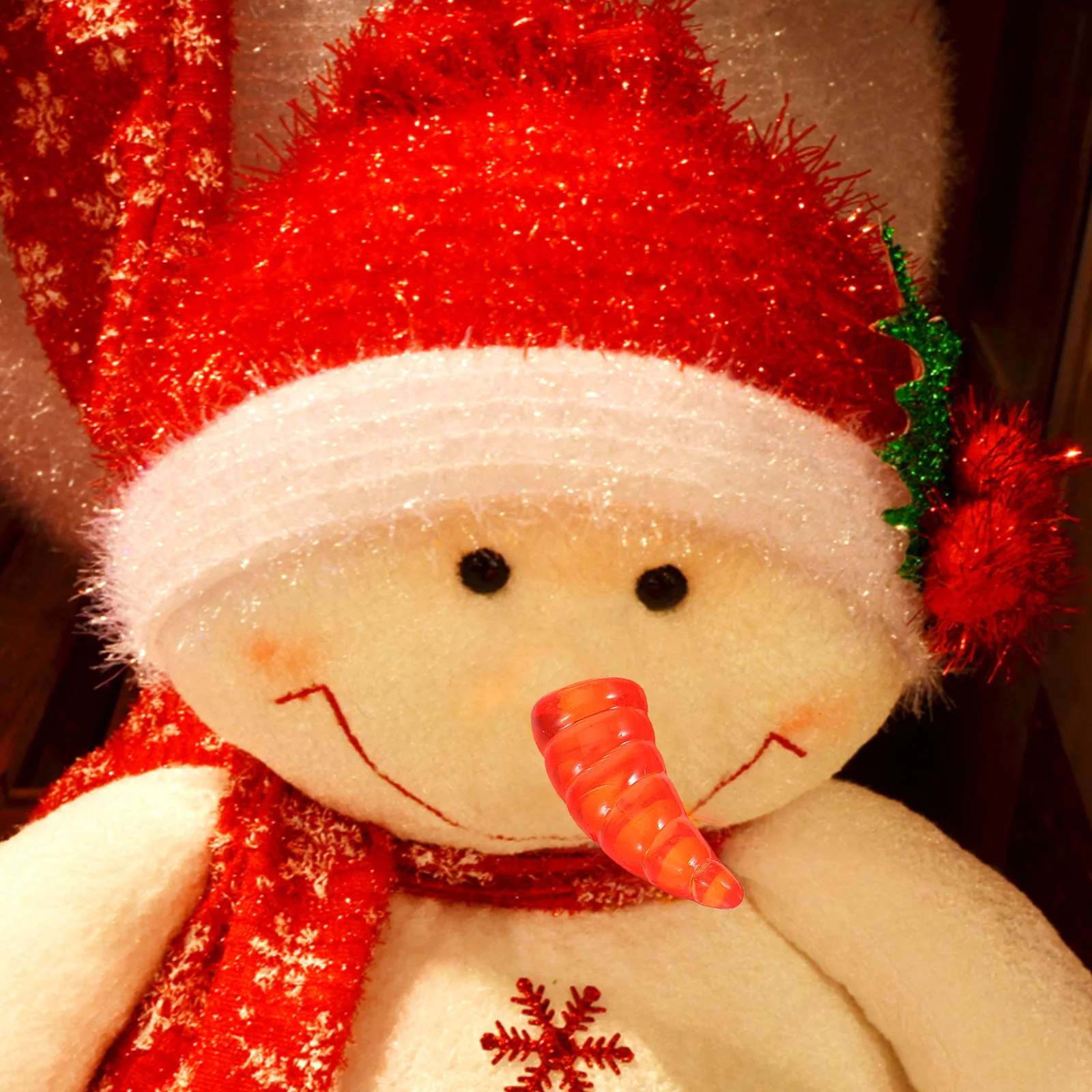 

200Pcs Snowman Christmas Craft Supplies Durable Plastic Xmas Decoration Kit Snowman Nose Xmas Decor Christmas Decoration