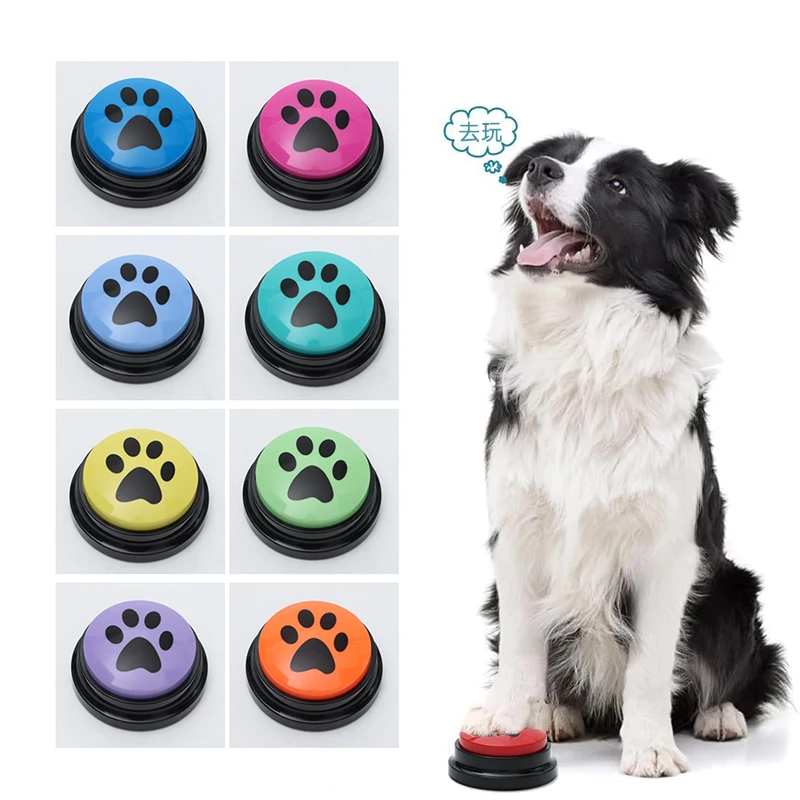 Pet Communication Button Dog Toys Recordable Pet Speaking Training Dog Talking Button Cute Claw Print Pattern Dog Accessories