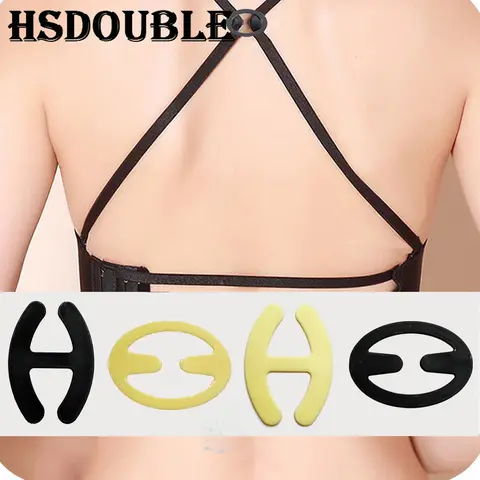 Bilashmart 4 Pcs/Pack Underwear Bra Buckle Invisible Shadow-Shaped Back Intimates Accessories Clips Strap Holders