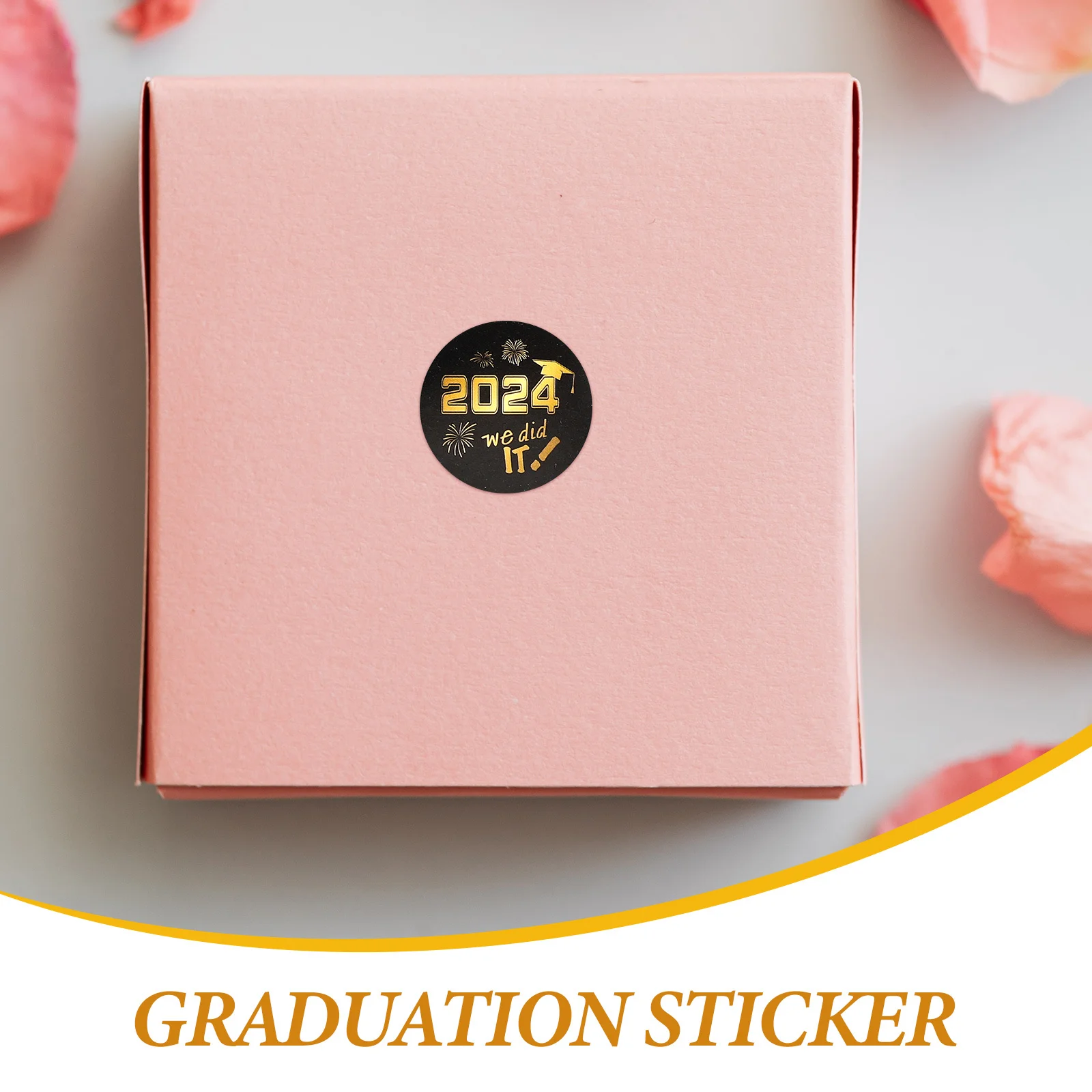 30Pcs Graduation Seal Stickers Copper Round Self-Adhesive Small Stickers for Gift Bags Envelope Labeling Packaging Decor