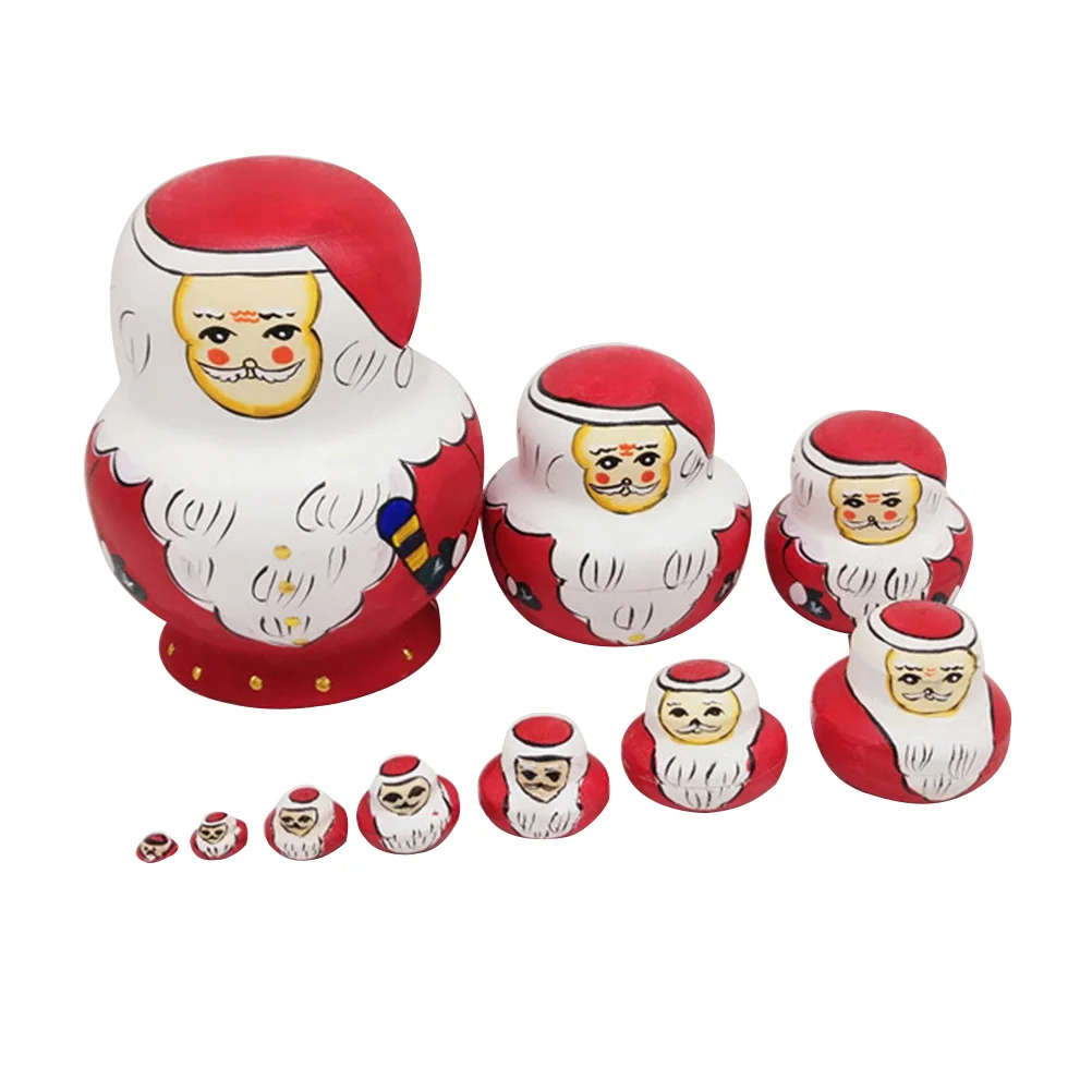 10個入り サンタクロース 雪だるま ロシアの入れ子式オーナメント ギフトボックス クリスマスデコレーション クリスマス サンタの入れ子式おもちゃ