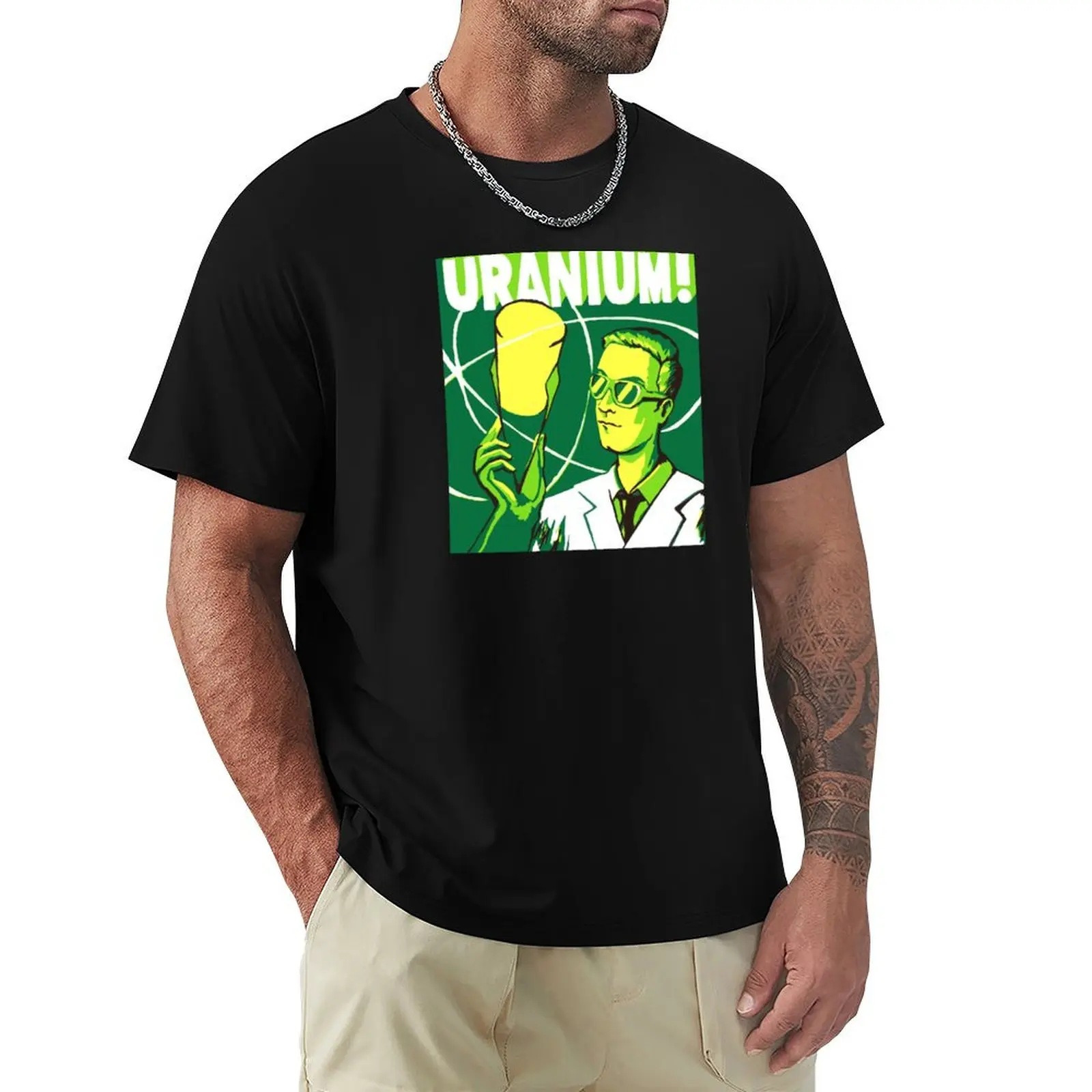 T-shirt Uranium Man Scientist pour homme, t-shirt de travail en plein air pour homme