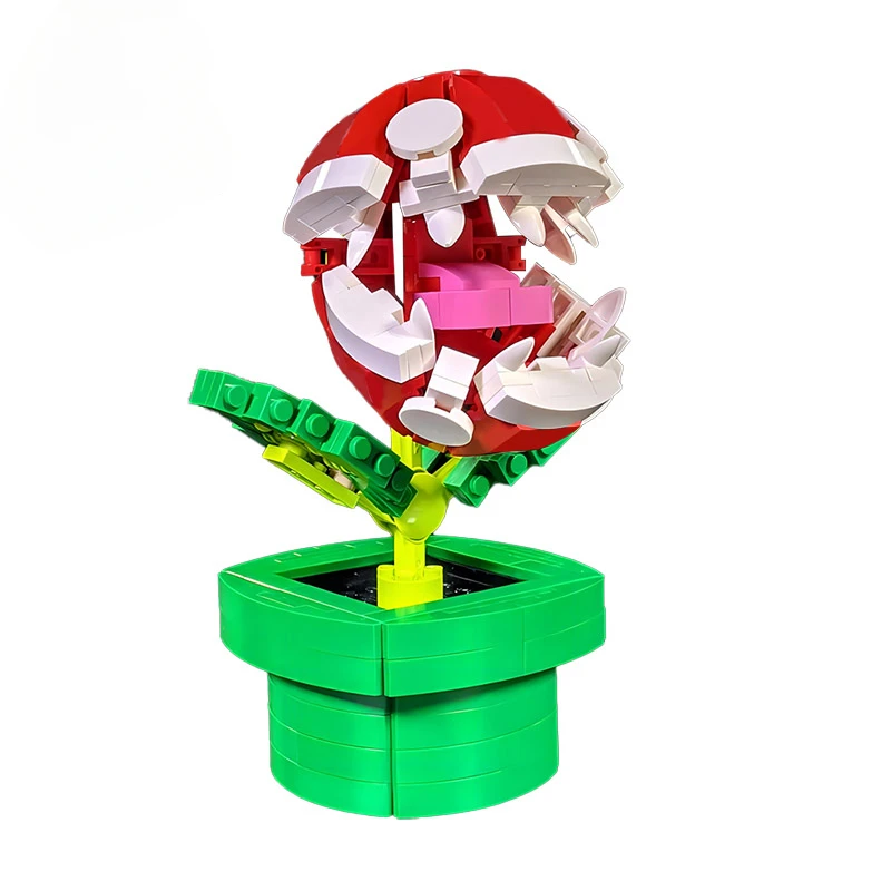 MOC planta Chomper hombre Eater flor modelo Audrey II horror tienda pequeña en maceta bloques de construcción conjunto rompecabezas juguetes para niños regalo de cumpleaños