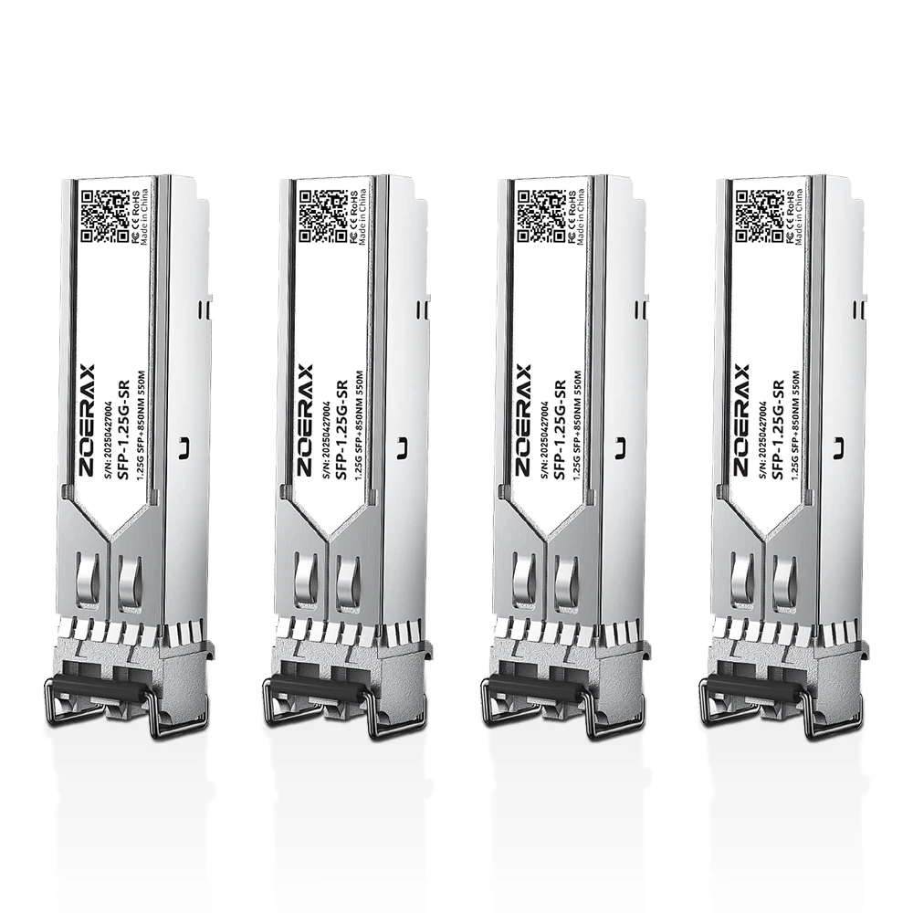 ZoeRax 1.25/2.5/10G SFP Multi-Mode LC Duplex Transceiver-Modul 850nm 550/500/300m DDM Glasfasermodul Plug-and-Play
