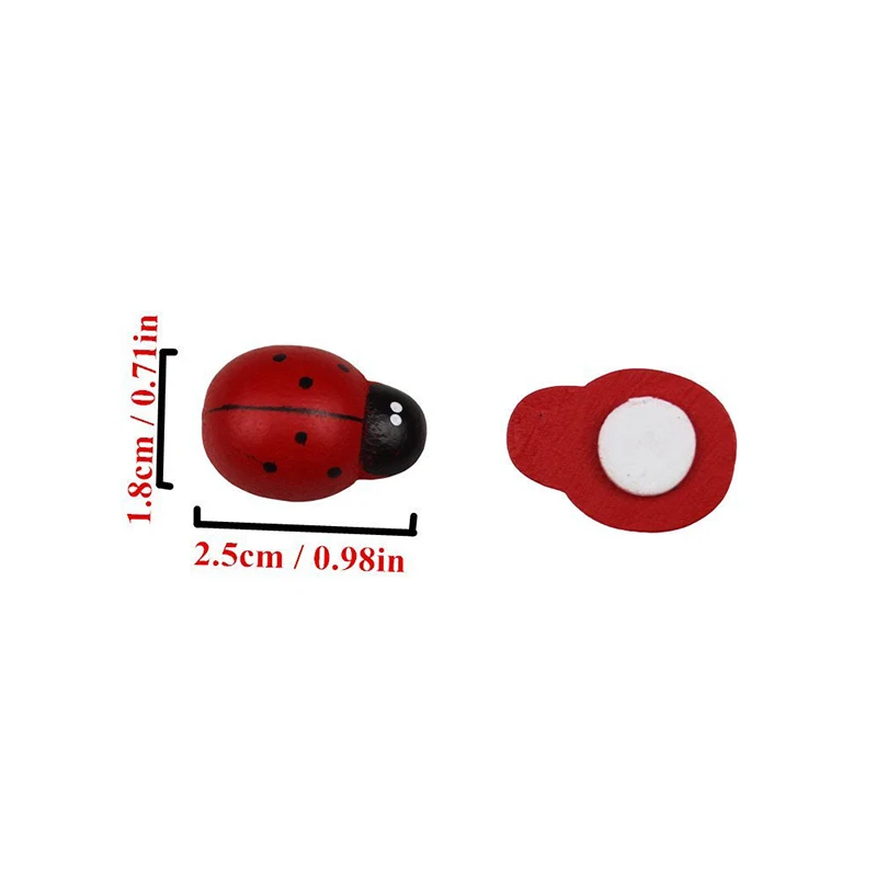 100pcs Tiny Resin Bees Ladybugs Craft Garden Red Landscape Ladybug Decoration DIY Little Animal Figurines Decor Ornaments