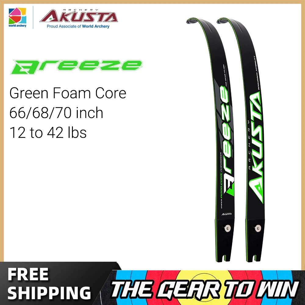

Akusta Recurve Bow ILF Limbs 66/68/70" 14-42lbs Green Foam Core With Fiber Glass Bow Limbs Breeze Series