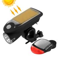 Solar Bike Light Waterproof Solar Cycling Lights Mountain Bike Headlight Portable Bicycle Solar Charging Light Mountain Bike